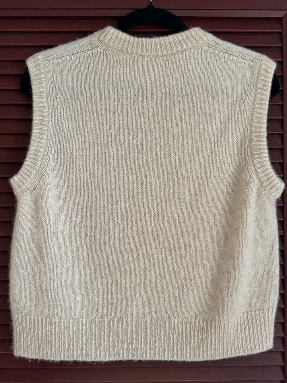 Sezane Samuel Jumper Beige Knit Sleeveless Sweater Vest - Picture 7 of 7